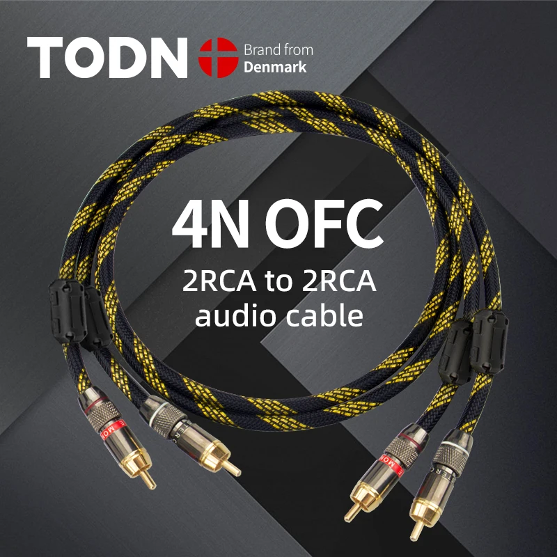 TODN HIFI Stereo 1 Paar RCA Kabel Stereo RCA Kabel High-performance Premium Hi-Fi Audio 2RCA naar 2RCA Interconnect kabel