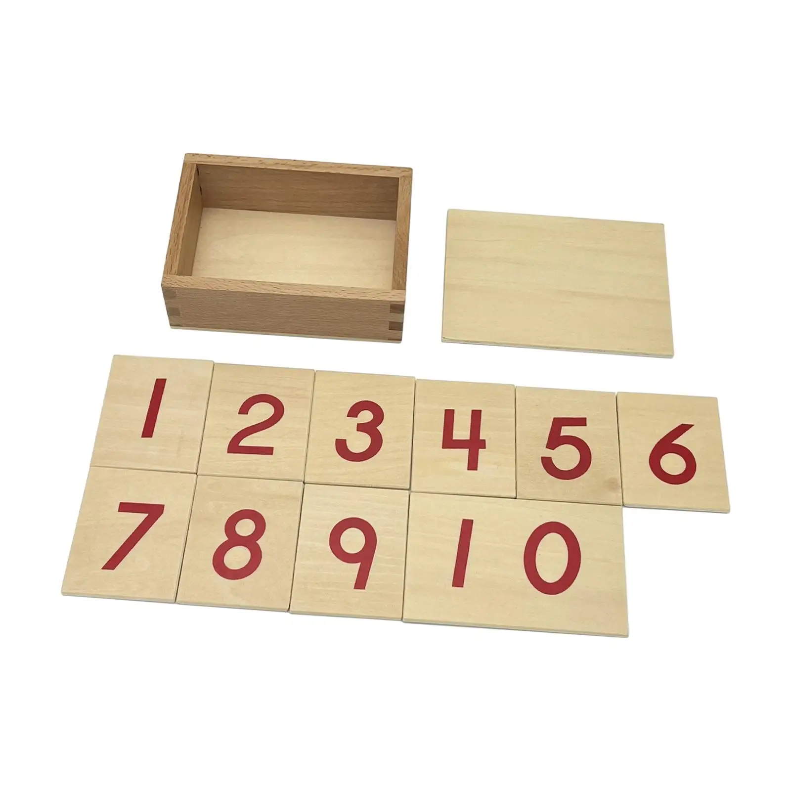 1-10 Learning Cards Montessori Wooden Number Cards for Kindergarten Childcare