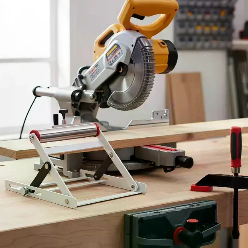 Adjustable Cutting Machine Material Support Stand With Stainless Steel Roller Portable for Outdoor Job Site Wood Metal Cutting
