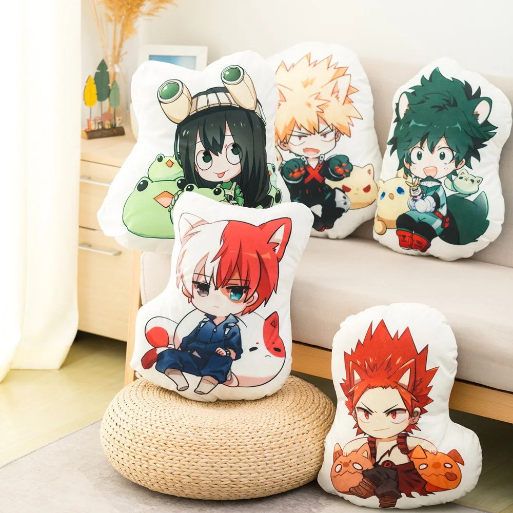 Two Yuan Animation Cute Pillow My Hero Academy Cushion Digital Double-Sided Print Otaku Gifts Decorative Pillows for Sofa