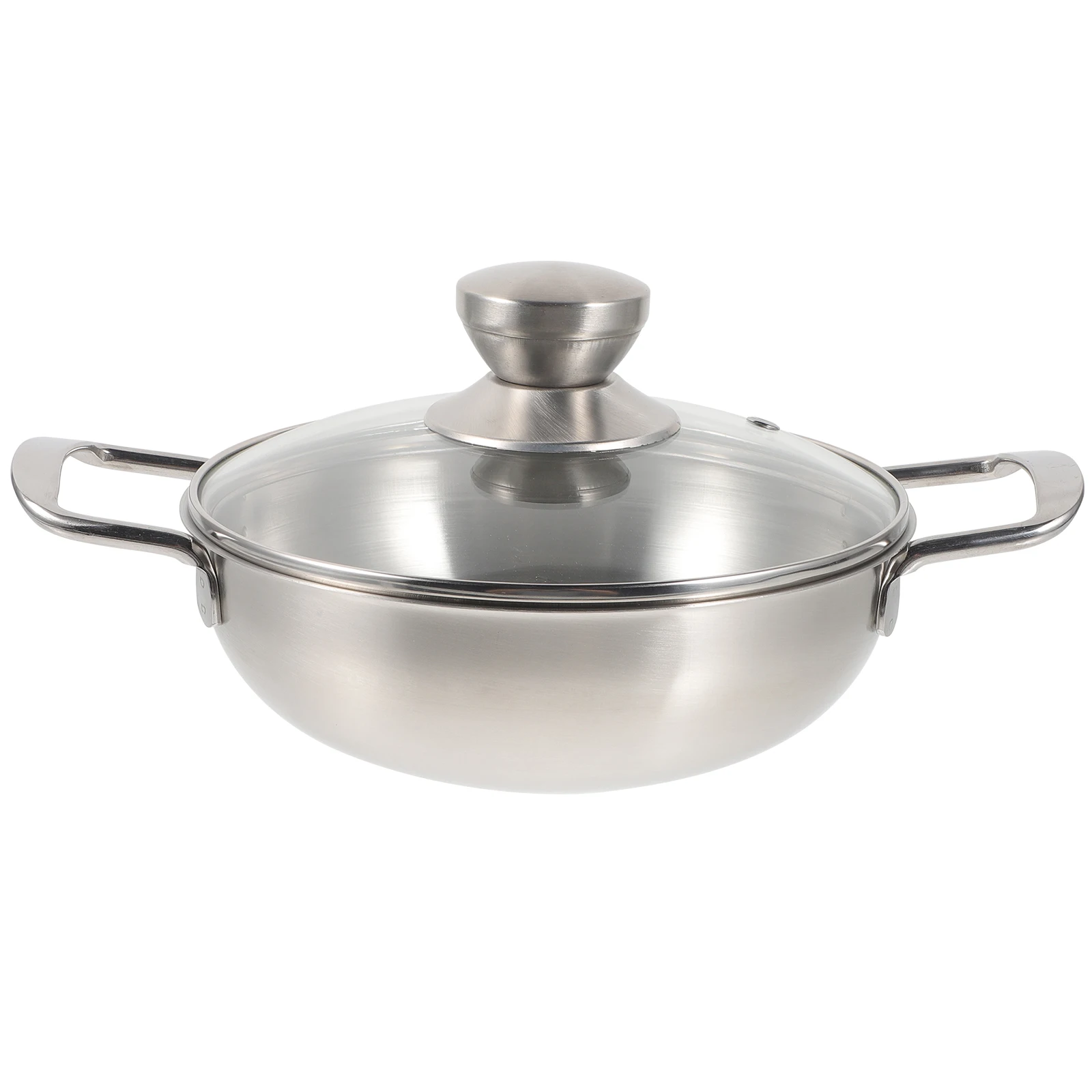 

Portable Outdoor Pot Stainless Steel Small Soup Hot Pan Kitchen Metal Silver Hotpot