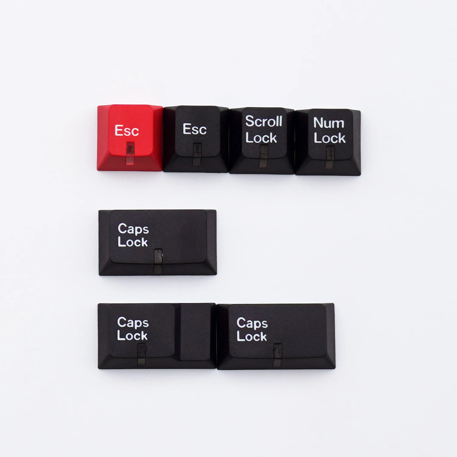 7 Keys Indicator Lamp Cap Cherry Profile White Black Caps Lock/Num/Esc PBT Dye Sub Top Print Keycaps for MX Mechanical Keyboard