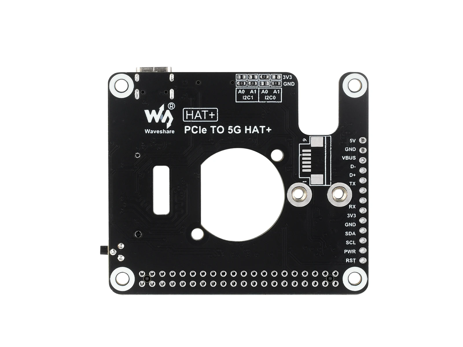 RM530N-GL 5G HAT+,PCIe to 5G/4G/3G HAT designed for Raspberry Pi 5,High-Speed,Compatible With 3052 Packages Quectel 5G Modules