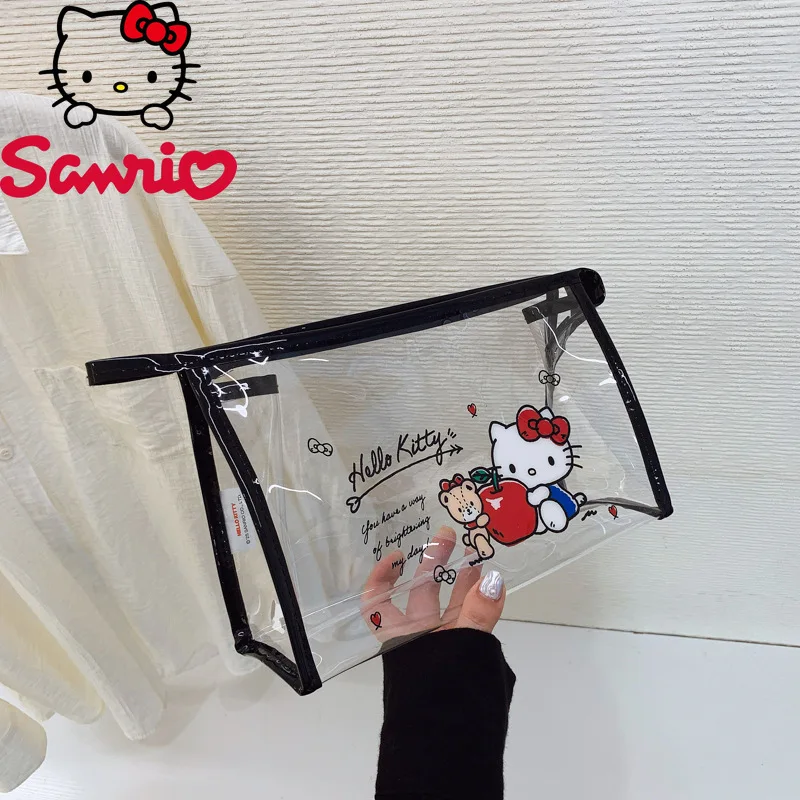 

2025 New Women's Handbag Fashion High Quality Transparent Washroom Storage Bag Cartoon Cute Girl Compact Makeup Bag