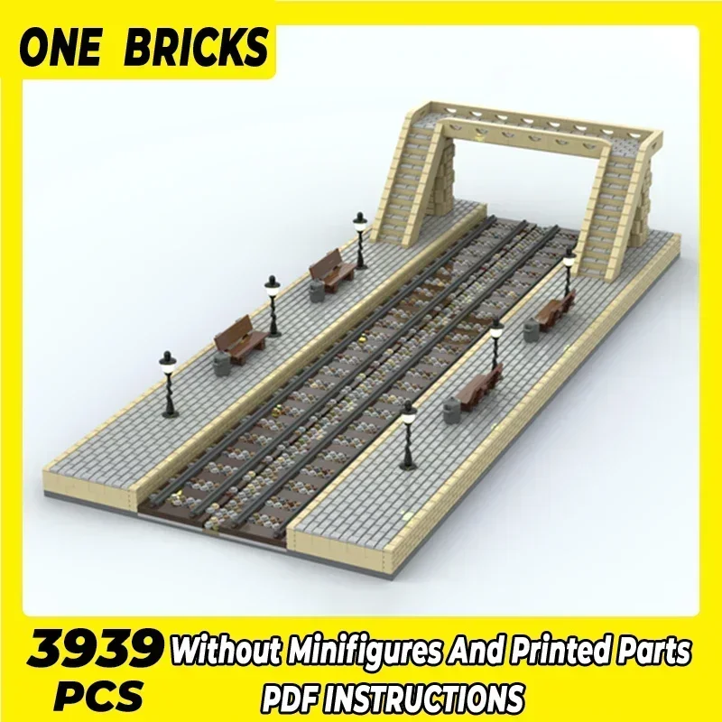

City Street View Model Moc Building Bricks Train Station Platform Technology Modular Blocks Gift Christmas Toy DIY Sets Assembly