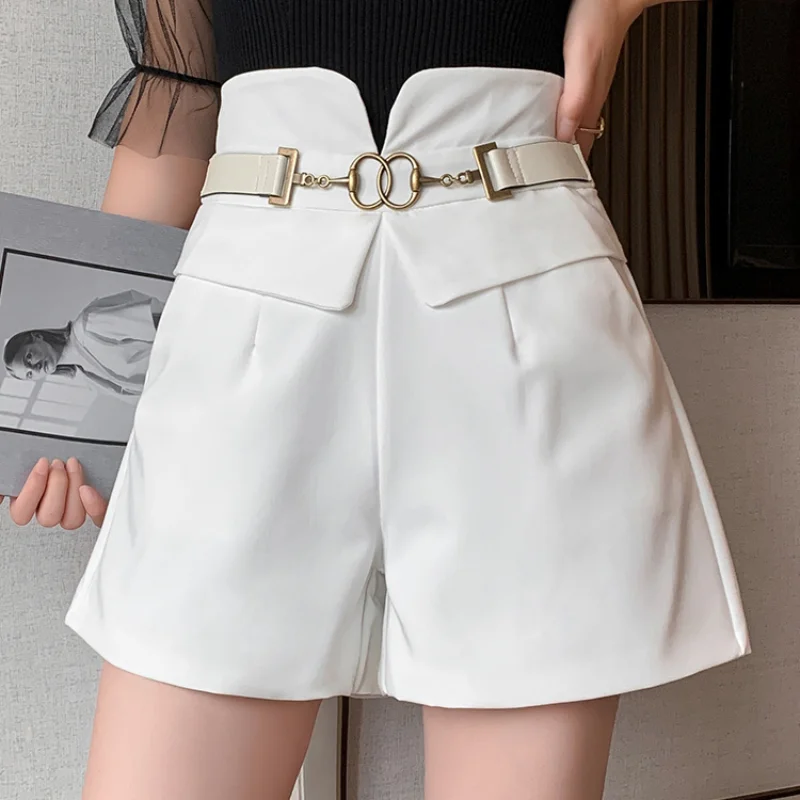 

High Waist Wide Leg Pants Spring And Summer New Short Pants Female Temperament Korean Versatile Slim Casual Pants Female Tops