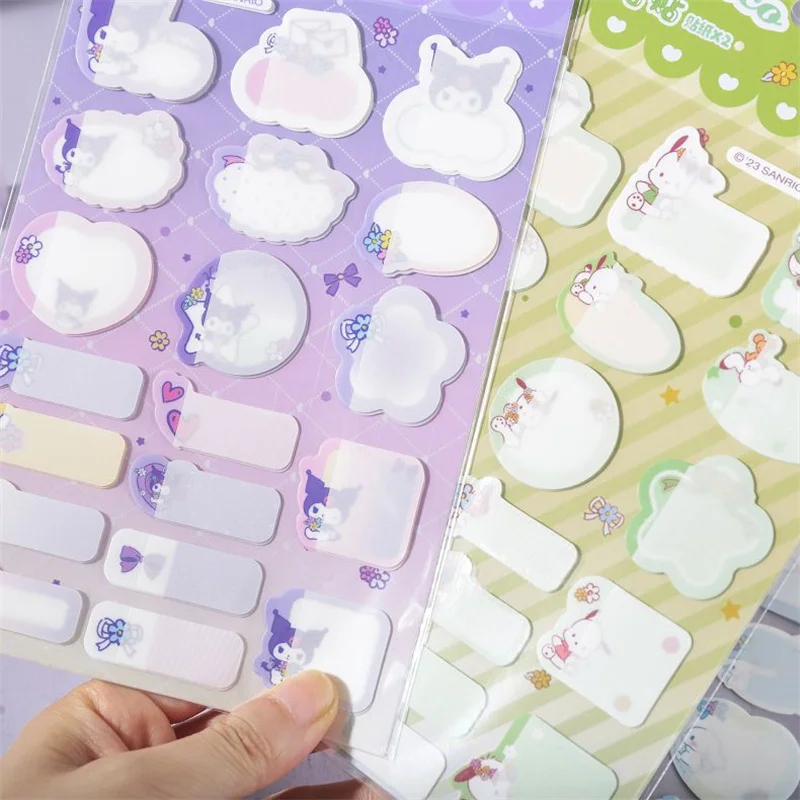 24 pack/lot Sanrio Kuromi Cinnamoroll Pochacco Name Stickers Cute Scrapbooking DIY Diary Decorative Sticker Album Stick Label