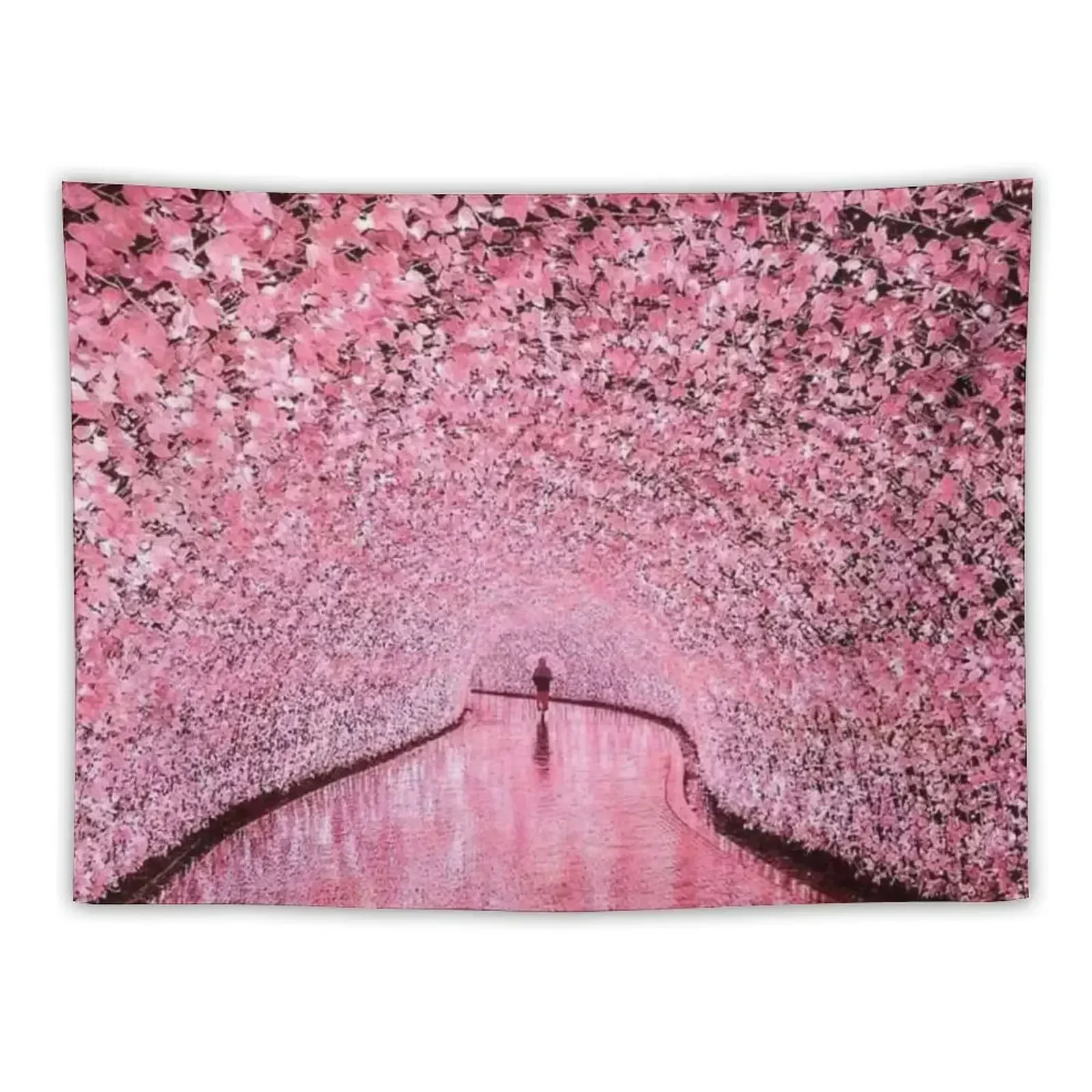 

Japan pink cherry blossoms road Tapestry House Decoration Wall Hanging Decoration For Home Tapestry