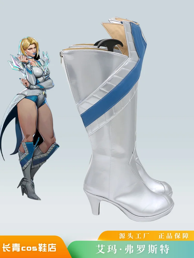 Emma Frost Cosplay Sapatos Botas Mulher Branca Rainha Botas de Festa de Halloween Custom Made