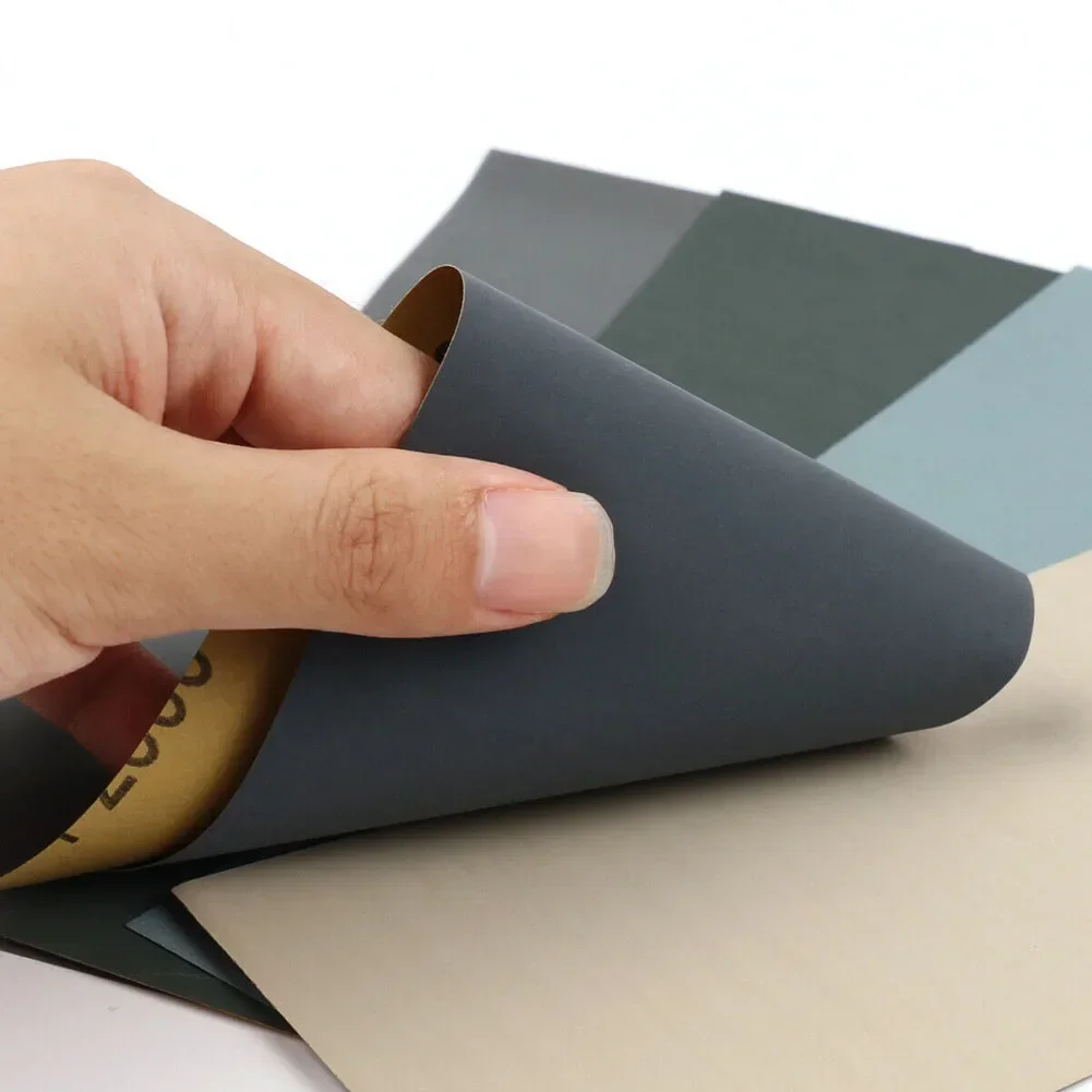Papier abrasif à grains mixtes, support de papier abrasif, convertible à sec, métal, verre, voiture, polissage, pièces d'outils électriques, 2000, 2500, 3000, 5000, 5 pièces