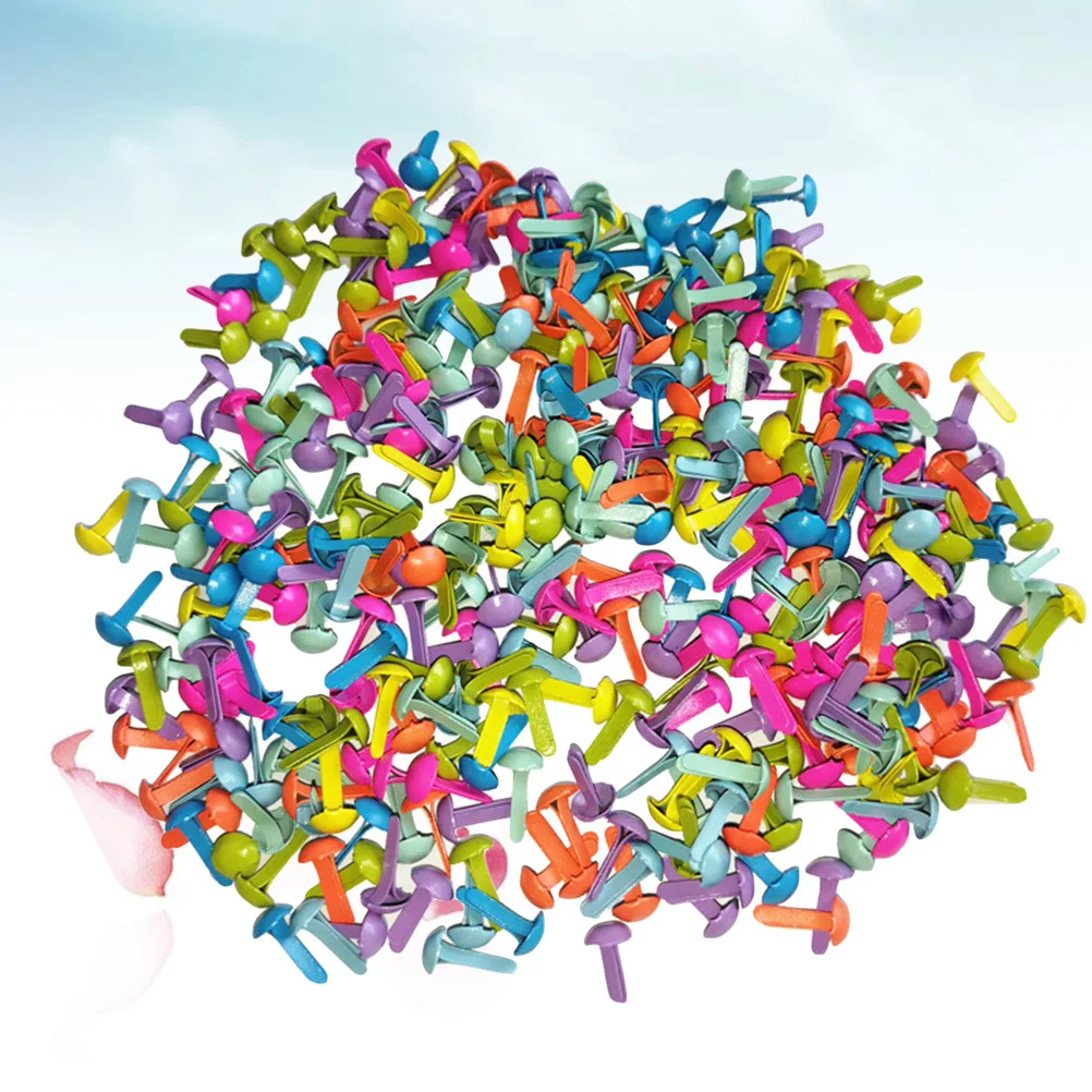 

100Pcs Two Prong Brads Colorful Mini Metal Brads for Scrapbooking Craft DIY Card Making Easy to Use No Fade Quality