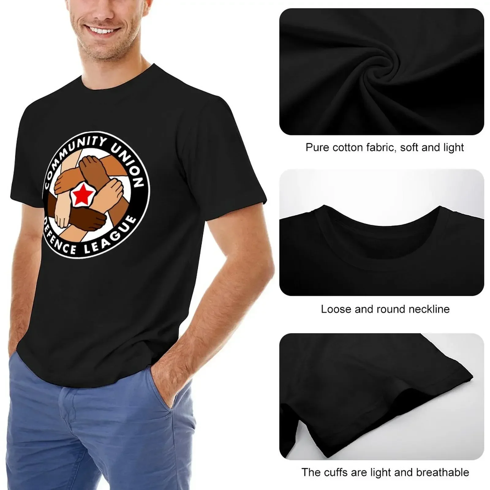 Community Union Defence League T-Shirt cheap stuff hippie clothes quick drying Men's cotton t-shirt