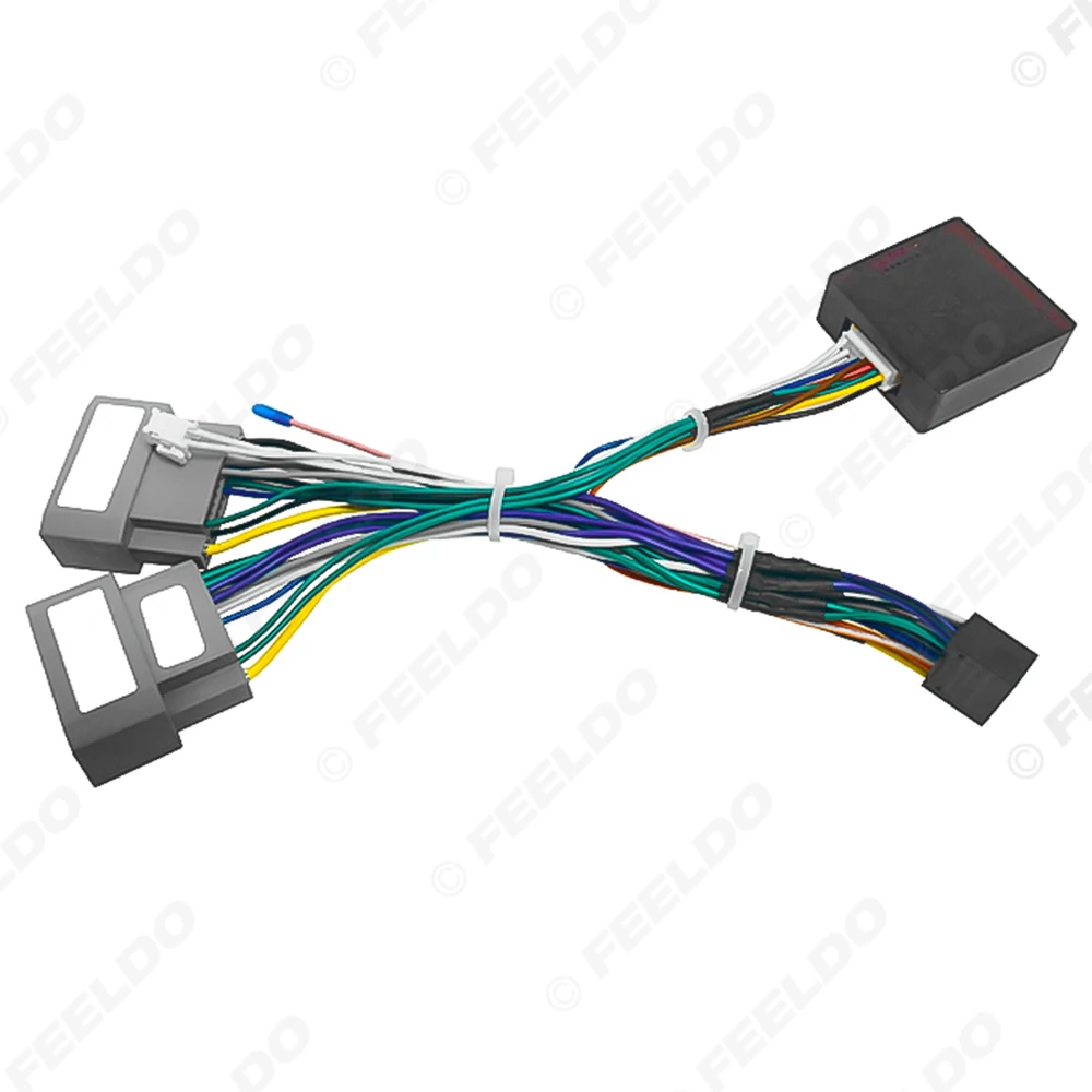 FEELDO Car Audio Wiring Harness with Canbus Box For Dodge Ram Jeep Cherokee Wrangler 16pin DVD Stereo Installation Wire Adapter