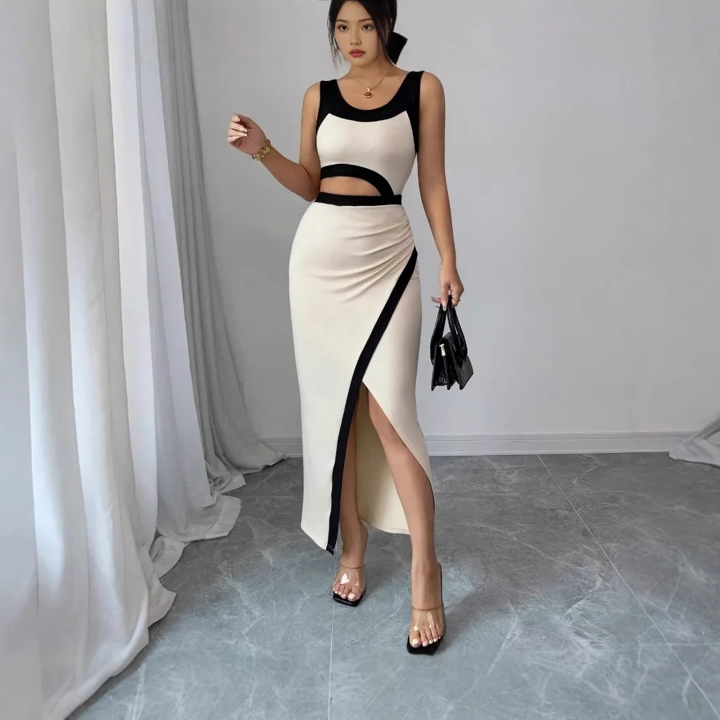 

Sexy Summer Color Blo Slim Fit Strapl Dr High Waist Par Gown Polyester Blend Svel U Neline Bodycon Skirt