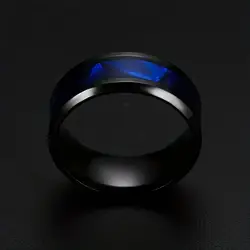 Men's Fashion Stainless Steel Ring Set Simple Blue Shell Ring Men's Personalized Dating Wedding Ring Accessories Gift for Men