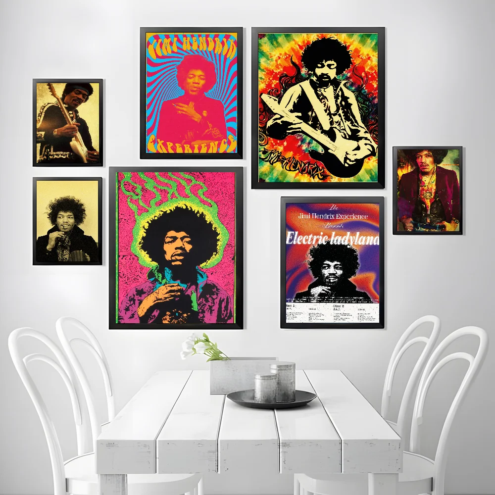J-ジミ・ヘンドリックス クラフト・ペーパー・ポスター 高品 - Musical Instrument Poster のレビューと価格