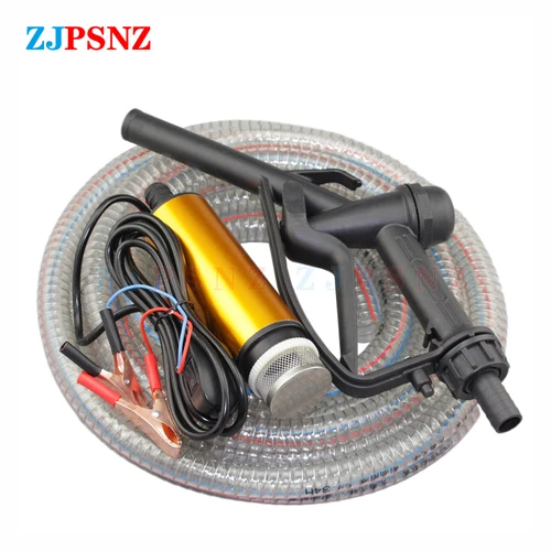 Bomba de transferencia eléctrica para aguas residuales diésel, agua, aceite, coche, Camping, pesca, Kit de bomba de transferencia sumergible, bomba eléctrica de bombeo de 12V 24V