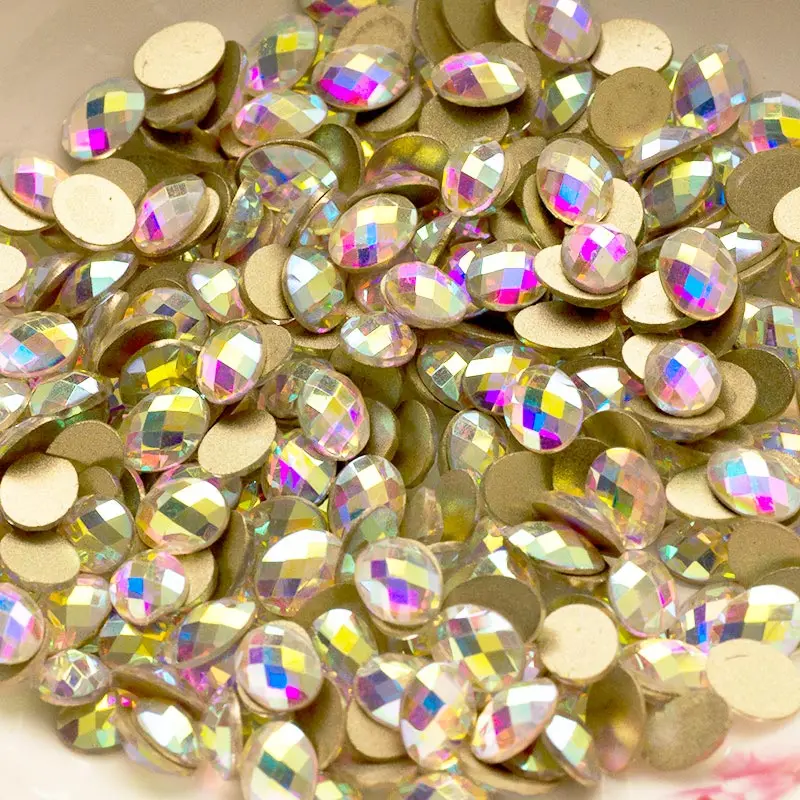 2051NOHF 4x6mm Net Facet Oval Flatback Rhinestones Small Gems Non Hotfix Crystal Nails Art Decor Sewing DIY For Clothes