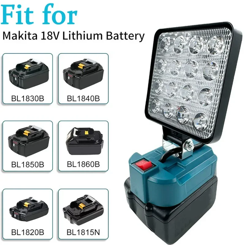 Cordless 4 inch LED Work Light Spotlight For Makita 14.4V-18V Li-ion Battery Flashlight Outdoor Camping Lamp Emergency Lighting