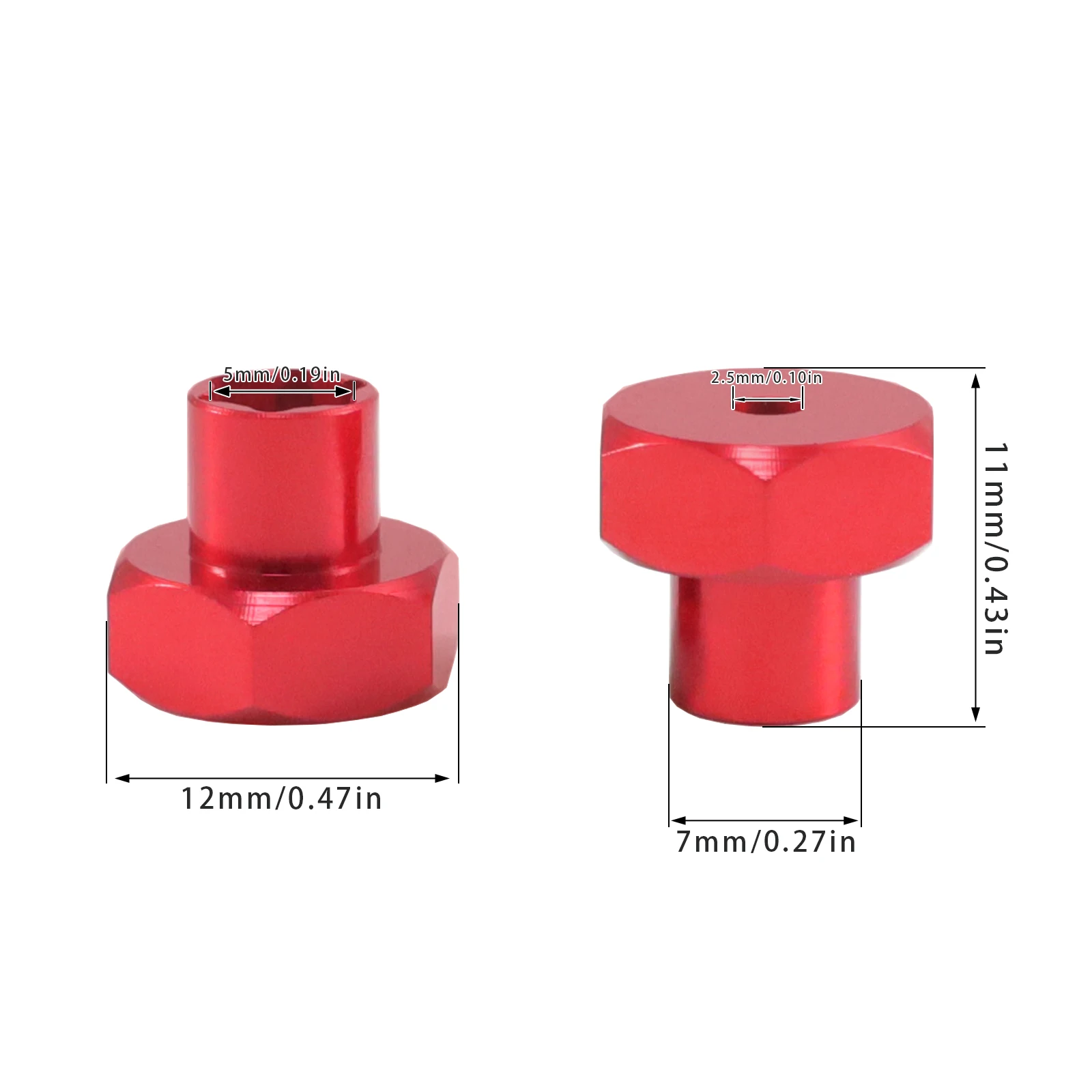 Aluminum Alloy 5mm to 12mm Hex Wheel Hub Adapter Conversion for WPL D12 D14 1/10 MN model D90 MN82 MN99s MN78  Wheels on WPL view 6