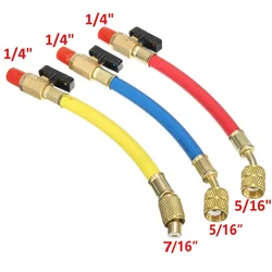 Car Refrigerant Charging Hose with ball valve Tube AC Car Air Conditioning  Charging Manifold Gauge 800-3000PSI 1/4
