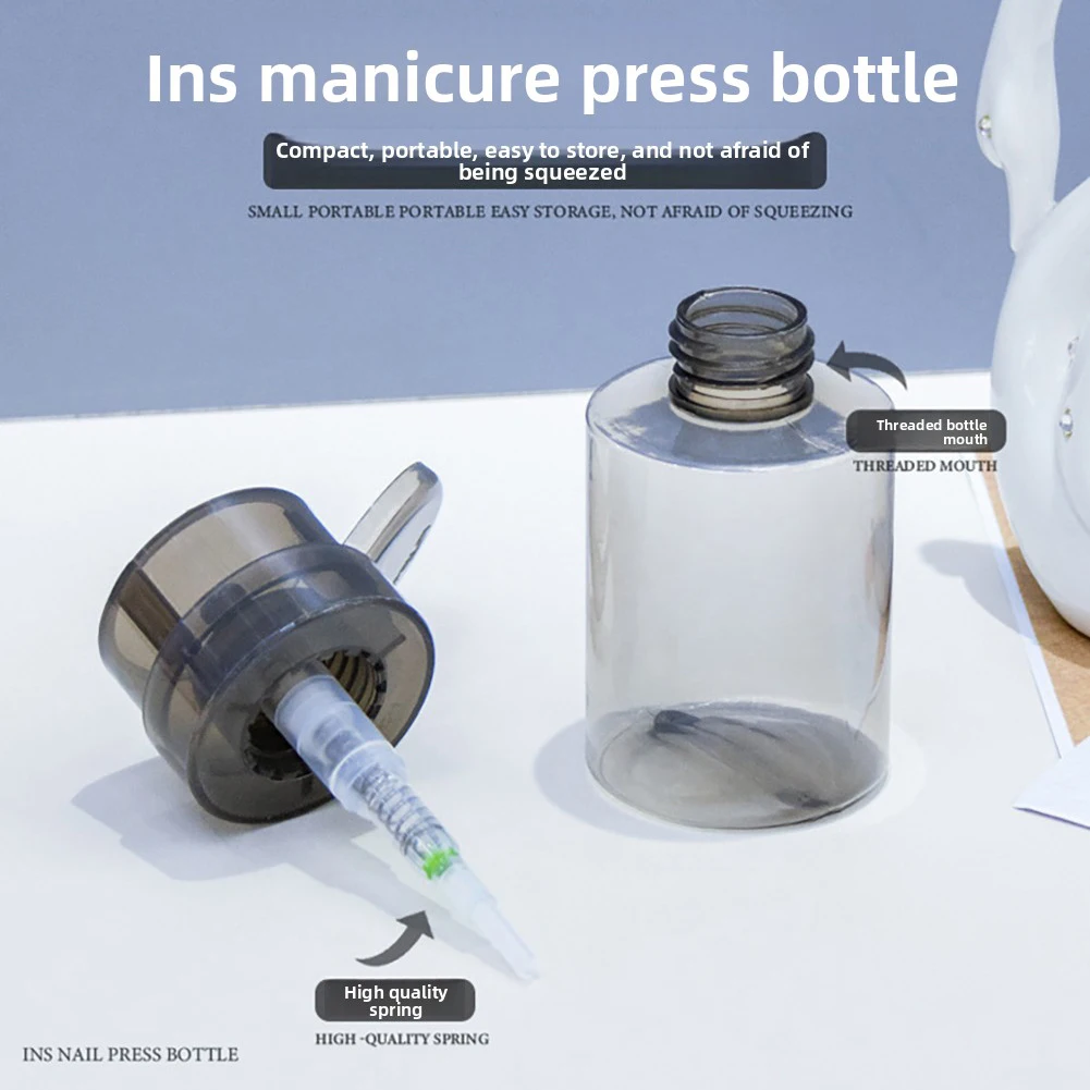 3pcs Empty Press Pump Dispenser Plastic Lockable Leak-Proof Nails Polish Remover Pressed Bottle Makeup Tools Liquid Storage