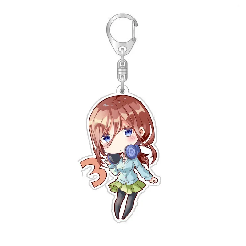 Anime The Quintessential Quintuplets Cosplay Costume Key Pendant Props Acrylic Keychain Keyring