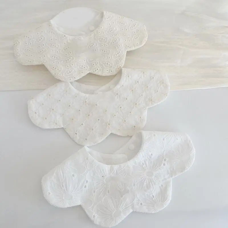 

U13F Baby Feeding Bib Drooling Apron Newborns Burp Cloths Toddlers Bib Cotton Breathable Baby Bib