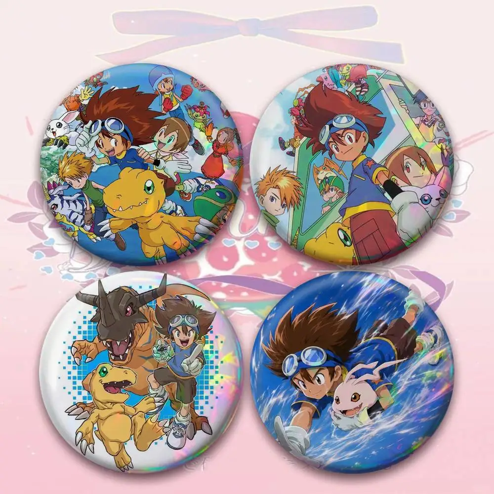 D-Digimon Story T-Time Stranger Badge 25 32 44 58 75 mm Round Fans Collect Friends Gifts Brooch Souvenir