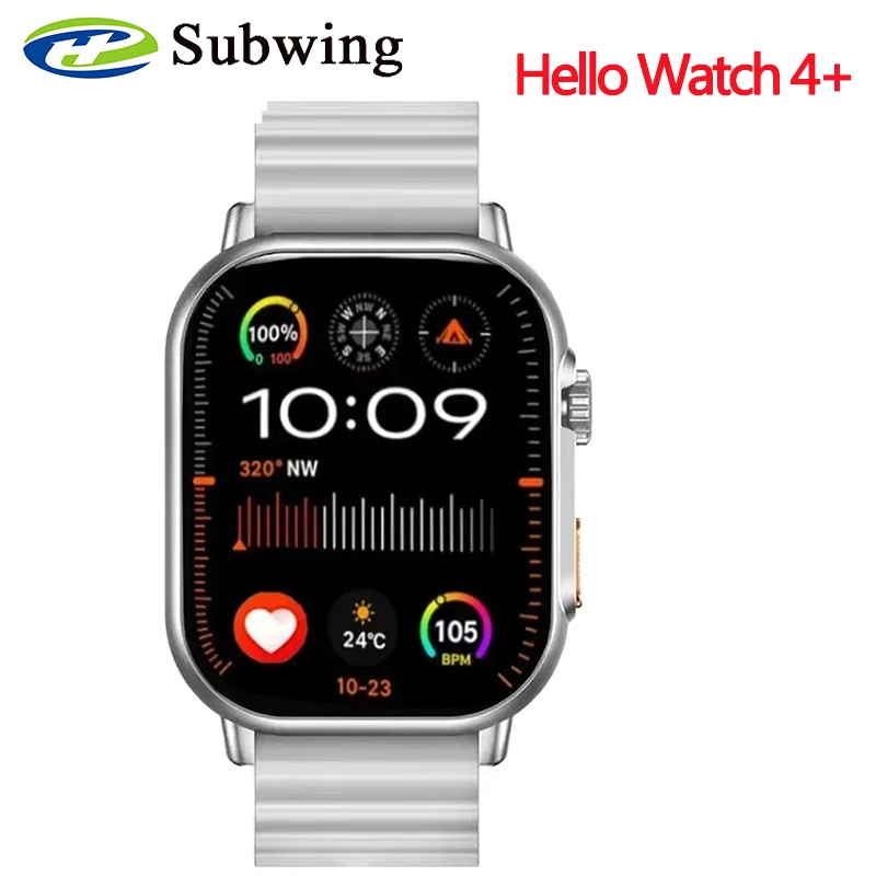 Hello Watch 4+ Smart Watch Cellular Card Version AMOLED Wifi 4G Network Men Photo Album 16GB ROM +2G RAM Bluetooth Call 2024