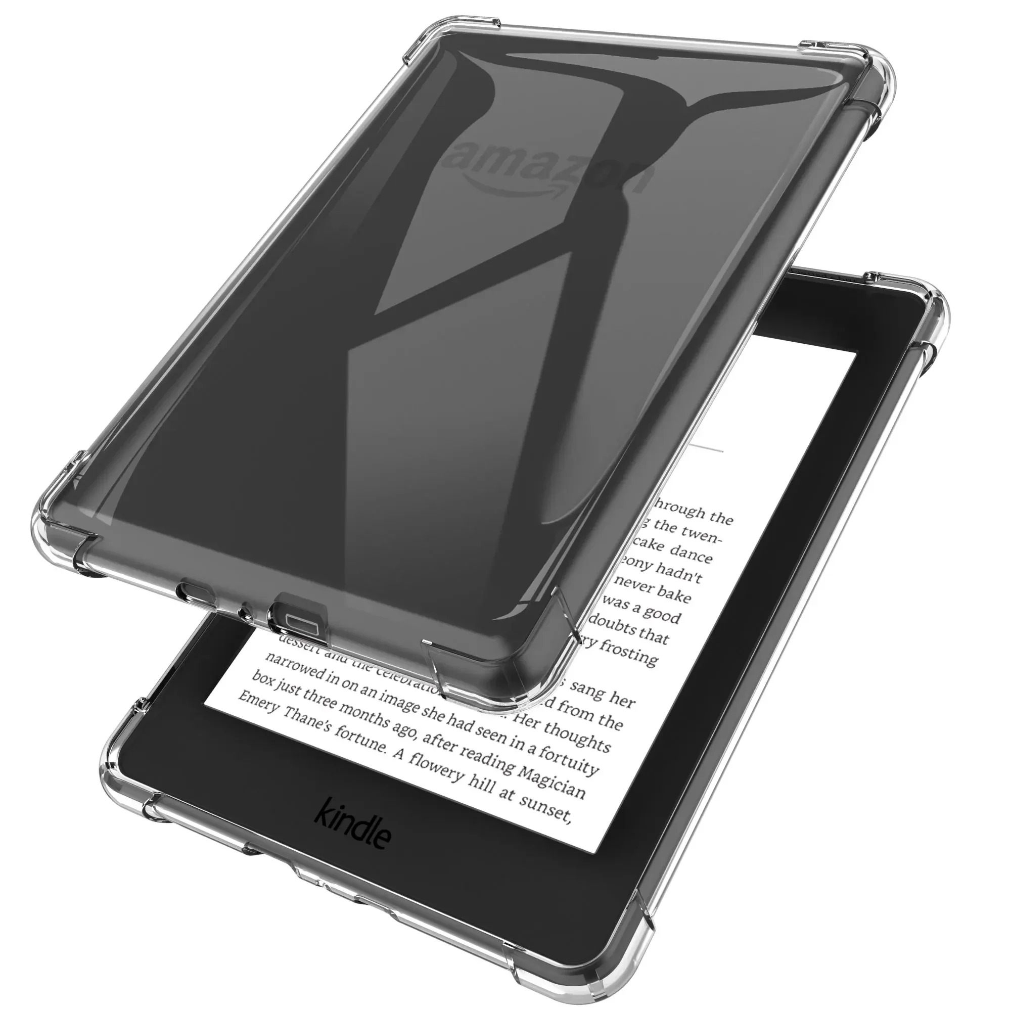 2Pcs Clear Case for Kindle Paperwhite 5th/6th/7th/10th/11th Generation - Lightweight TPU Transparent Silicon Flexible Soft Back