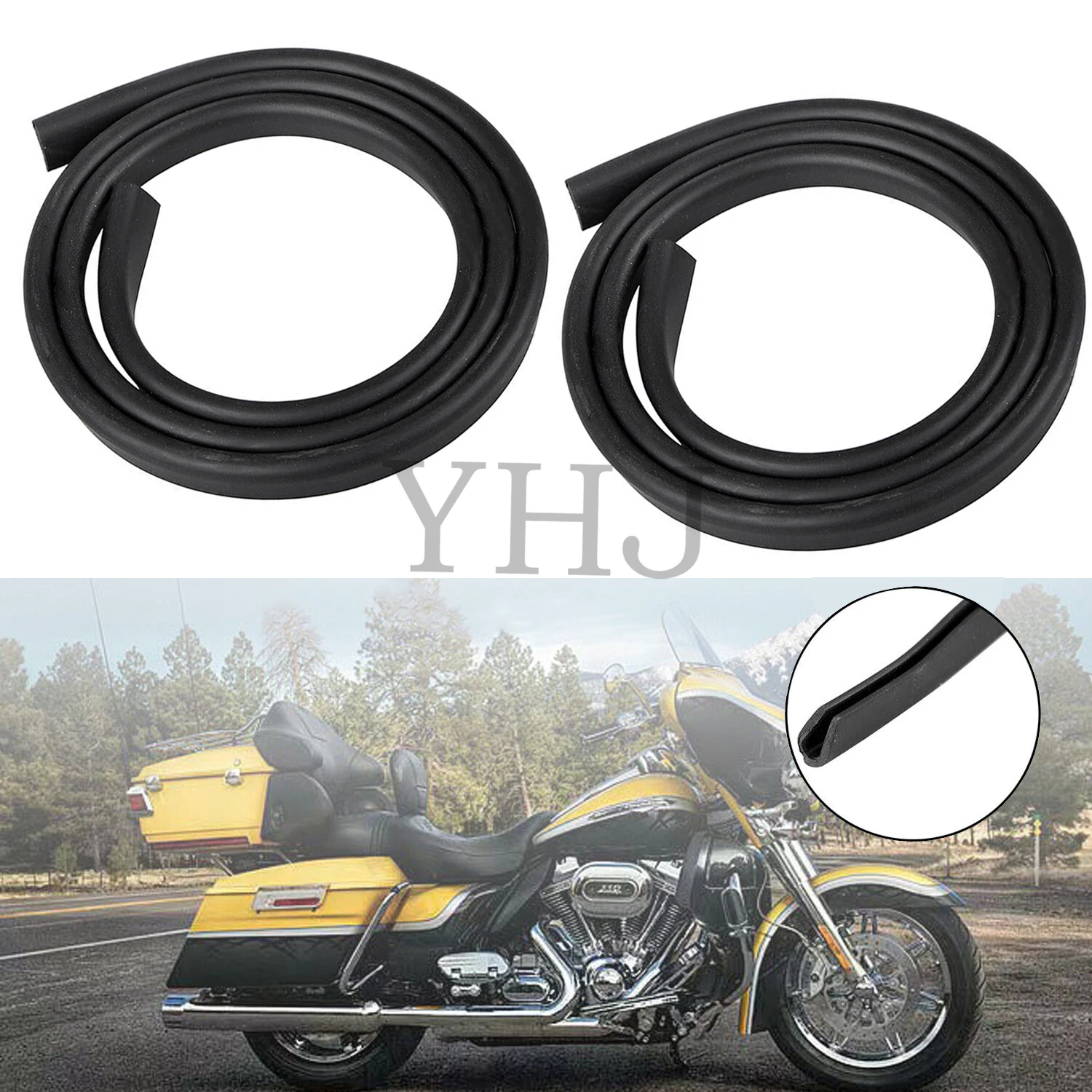 

31.9" Batwing Inner Fairing Trim Seal For Harley Motorcycle Touring Electra Street Tri Glide Ultra Limited FLHTK 1996-2013 Black