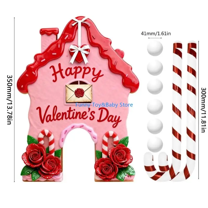 مجموعة ألعاب الجولف بموضوع عيد الحب مع 6 كرات ناعمة ونادي قصب الحلوى للترفيه العائلي الداخلي للمهرجانات C90B