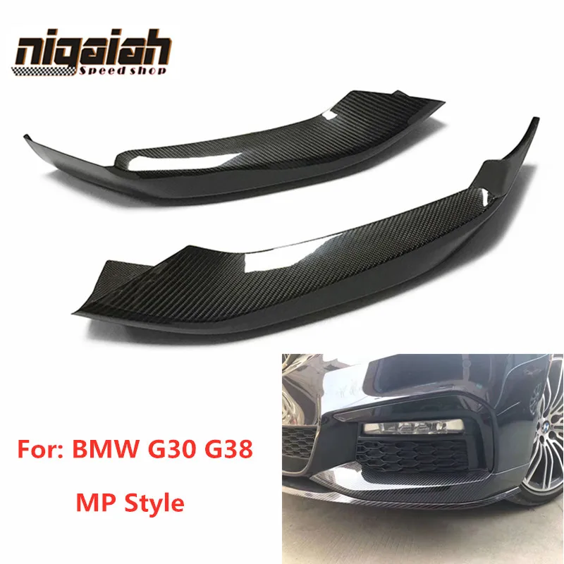 Dry Carbon Fiber Front Lip Splitters For BMW 5 Series  4-Door G30 G38 Sedan MP Style 2017 2018 2019 2020 Sport Version Car