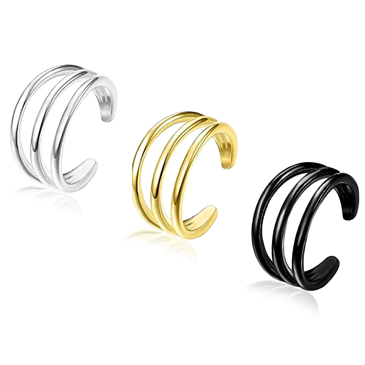 Hypoallergene Edelstahl-Ohrklemmen, Fake-Piercing-Ohrringe zum Anklipsen für Damen und Herren, Minimalistischer Knorpel-Schmuck ohne Piercing
