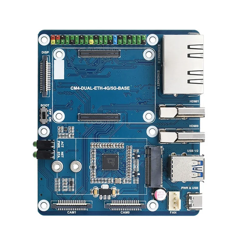 Para Raspberry Pi CM4 puerto Gigabit Ethernet dual con estuche enchufe estadounidense