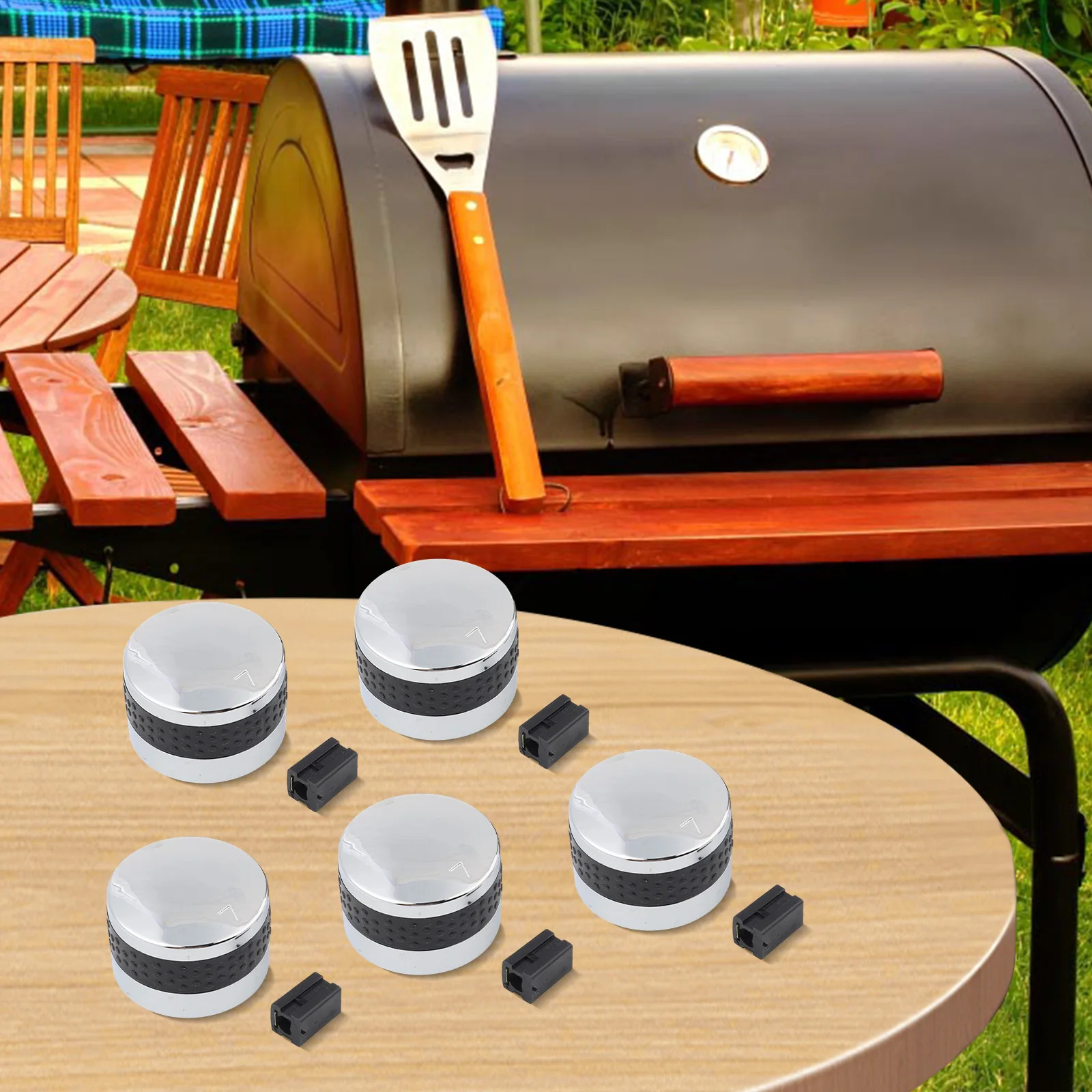 BBQ Parties BBQ Grill Knob Replacement Replacement Grill Knobs Nonslip Grip Plastic Construction Chrome Plated Finish