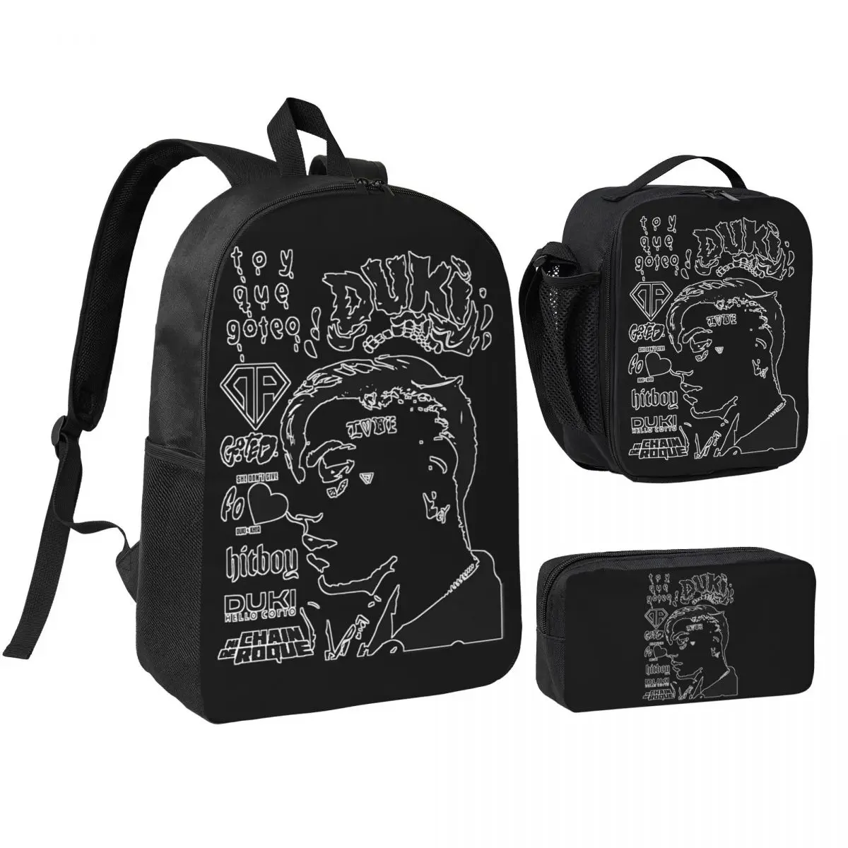 

Duki Hip Hop Backpack Student BookBag School Bag Shoulder Bags 3ps Insulated Lunch Bag Pencil Case