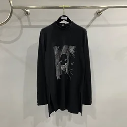 Hot Sale Y2K Rick Men's T-shirts Classic Dark Style Design Long Sleeve Streetwear Owens Tops Women Casual RO Oversized T-Shirts