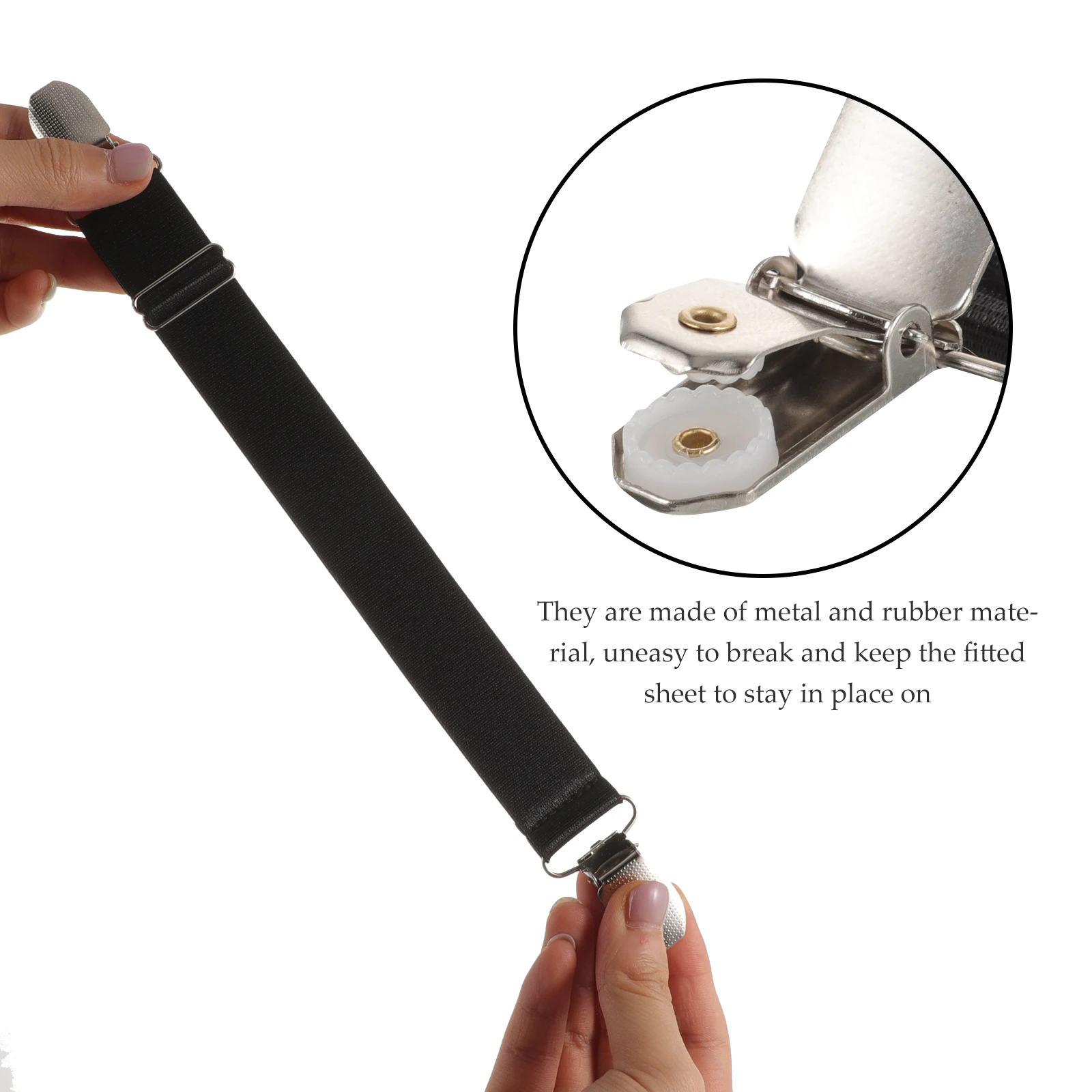 

6pcs Black Elastic Boot Clips 25x20cm Adjustable Leg Clamps for Motorcycle Riding Pants Scooters Tie Down Straps Cargo Loop