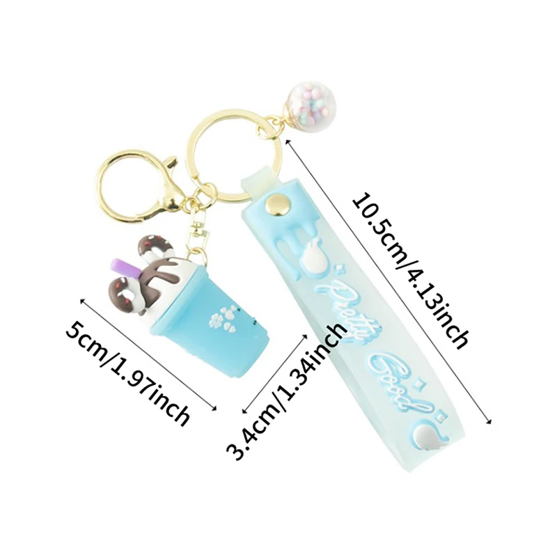 Personality Creative Ice Cream Shape Keychians For Women Cute Car Bag Keychain Decorate Women Accessories Trend Jewelry