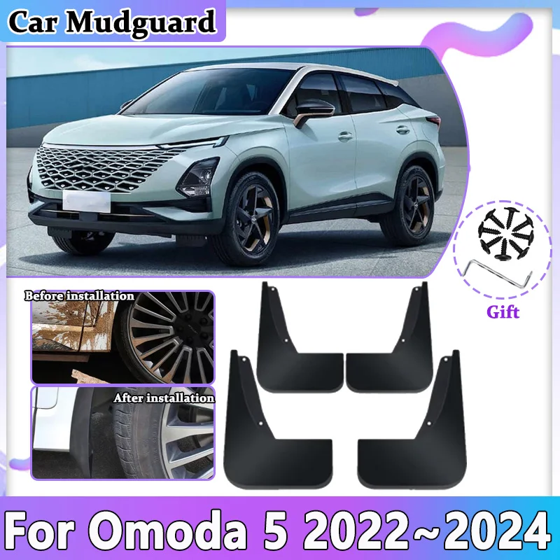 

Car Mud Flaps For Chery Omoda 5 2024 Accessories 2022 2023 FX C5 Mudguards Splash Guards Front Rear Anti-splash Fender Mudflaps