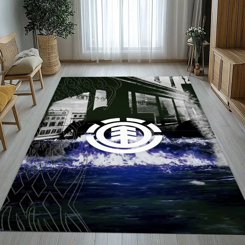 Fashion Boardsport Logo E-Element Skateboards Non-Slip Large Area Rug for Living Room,Bedroom Carpet Mat for Sofa,Home Decor