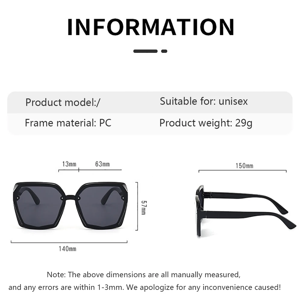 Big Frame Vintage Sunglasses Women Men Brand Design Square Sun Glasses Driving Goggle Polygon UV400 Shades﻿ Eyeglasses Eyewear