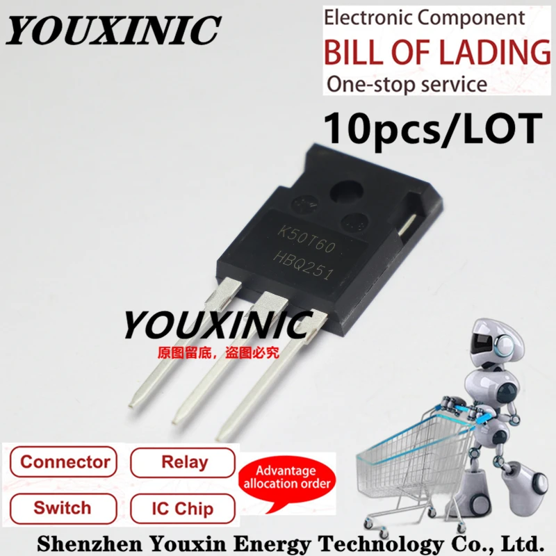 

YOUXINIC 2019+ 100% new imported original IKW50N60T K50T60 TO-247 triode IGBT tube 50A600V channel N