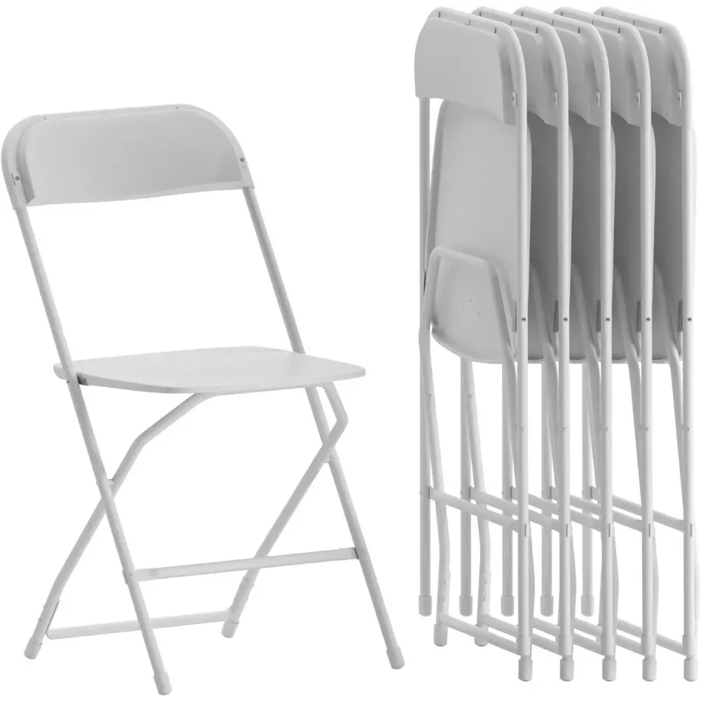 Series Plastic Folding Chair - White - 6 Pack 650LB Weight Capacity Comfortable Event Chair-Lightweight Folding Chair