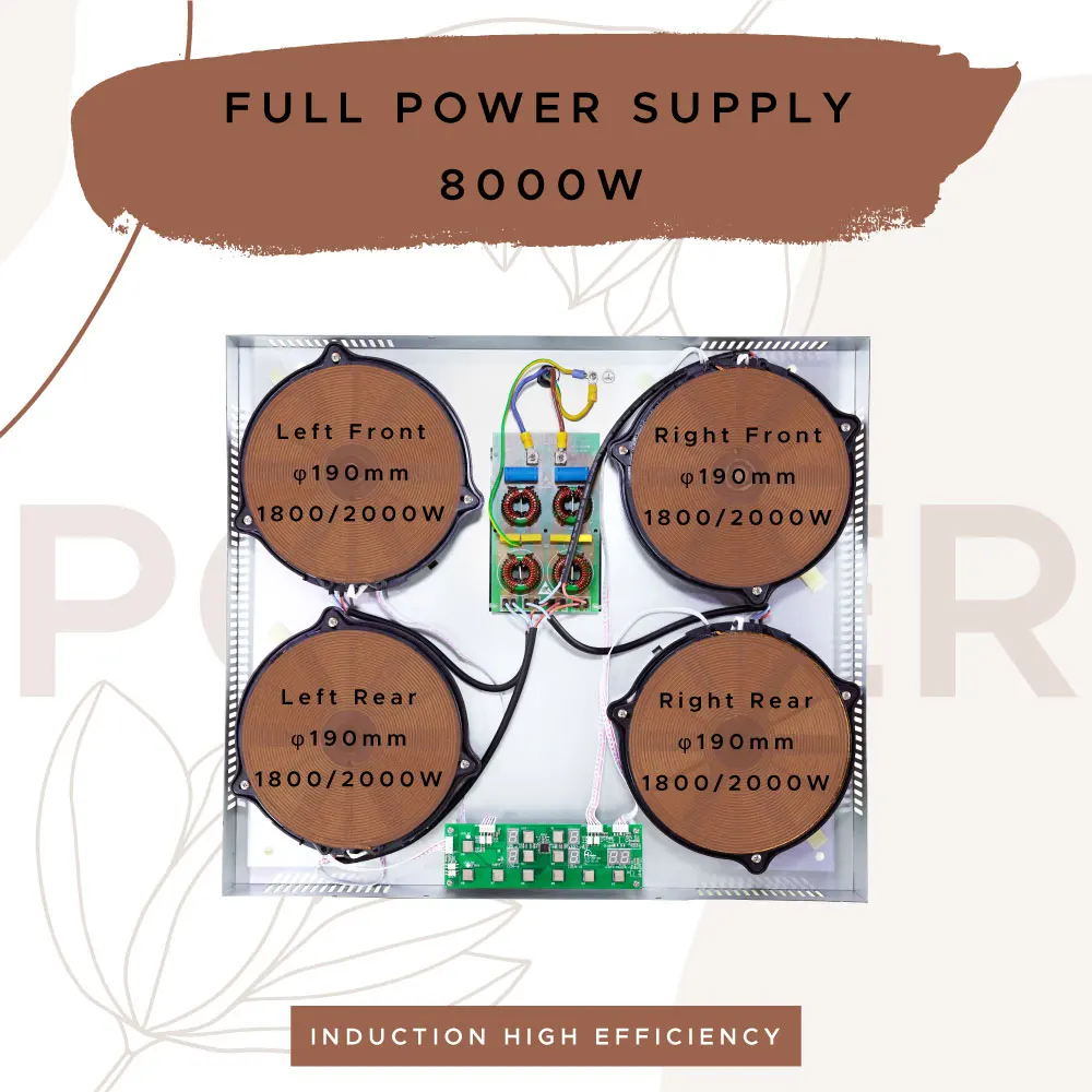 H-One 4 Burner Induction Cooker Large Induction Cooktop Crystal Induction Cooker With Touch Display 8140-255