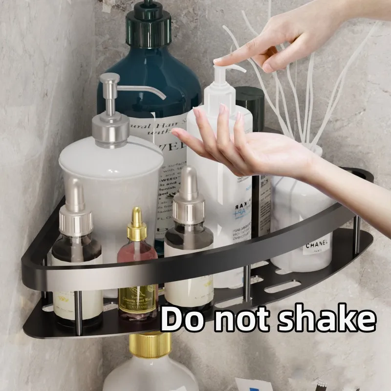 Bathroom Nail-free Shelf Kitchen Corner Holder Aluminum Shampoo Rack Shower Supply Storage Shelves for Bathroom Accessories