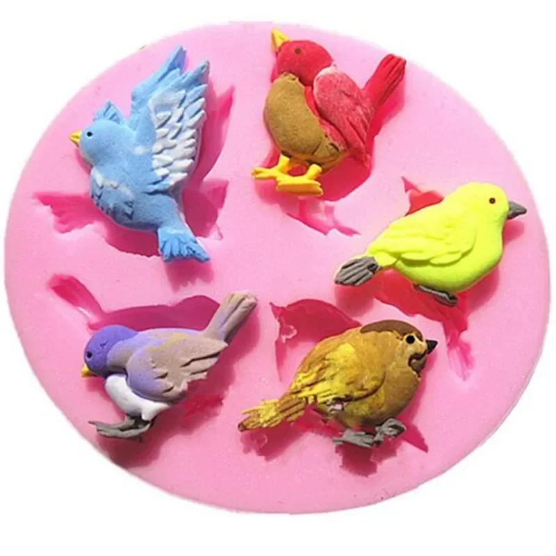 Cute Birds Shape Silicone Fondant Cake Decorating Mold Chocolate Polymer Clay Mould Animal Cake Tool For Bakeware