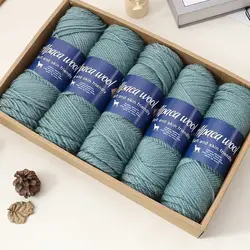 500g/set Thick Alpaca Wool Yarn for Hand Knitting Scarf Sweater Hat Vest Handicraft Diy Soft Warm Breathable Fluffy Thread White